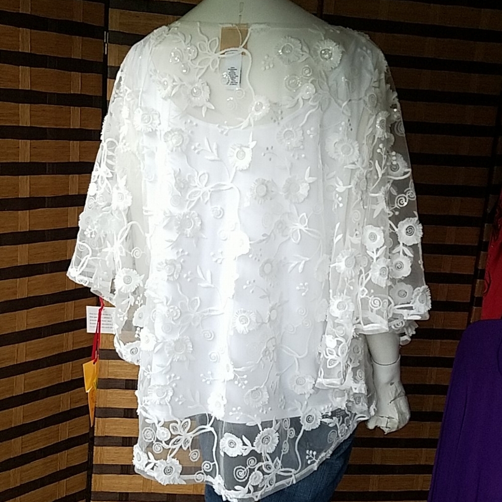 NWT!  Ruby Rd poncho over tank - Picture 8 of 11